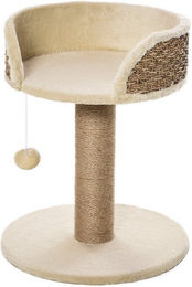 furnicato Kratzbaum für Katzen in Beige aus Plüsch 40 x 40 x 49 cm – Bild 1 von 4