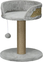 furnicato Kratzbaum für Katzen in Grau aus Plüsch 40 x 40 x 49 cm – Bild 1 von 4
