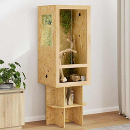 furnicato Terrarium aus OSB Holz Braun 50 x 50 x 150 cm für Reptilien und Nagetiere – Bild 1 von 3