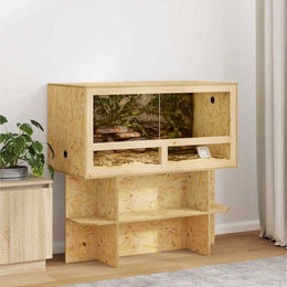 furnicato Terrarium OSB Basis für Reptilien und Nagetiere aus Holz Braun 100 x 50 x 50 cm – Bild 1 von 4