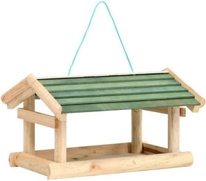 furnicato Vogelhaus aus massivem Naturholz 35 x 29,5 x 21 cm witterungsbeständige Futterstation für den Garten – Bild 1 von 2