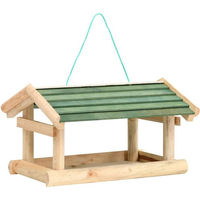 Produktbild von furnicato Vogelhaus aus massivem Naturholz 35 x 29,5 x 21 cm witterungsbeständige Futterstation für den Garten