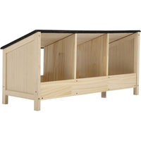 Produktbild von FURPAL 3er Holz-Hühnernest Set mit Bitumendach für Hühner in Natur Beige