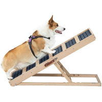Produktbild von FURPAL Hunderampe aus Holz mit 6 Stufen und rutschfestem Design für Hunde und Katzen in Grau