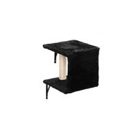 Produktbild von FURPAL Katzen Kratzbaum Set Wandmontierbar 5-teilig mit Sisal Kratzbrett Hängekörben und Katzenbrücke in Schwarz und Beige