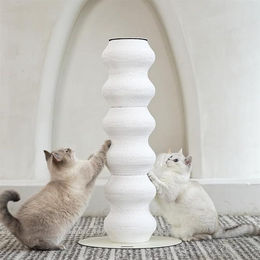 Furrytail Kratzsäule aus natürlichem Sisal für Kitten und kleine Katzen, Weiß, 90 cm – Bild 1 von 1