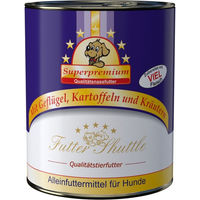 Produktbild von Futter Shuttle Hund Nassfutter Geflügel in der Dose laktosefrei und ohne Konservierungsstoffe 800g