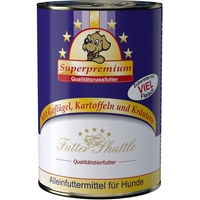 Produktbild von Futter Shuttle Hund Nassfutter Geflügel mit Kartoffeln und Kräutern laktosefrei ohne Konservierungsstoffe und Zucker 400g Dose