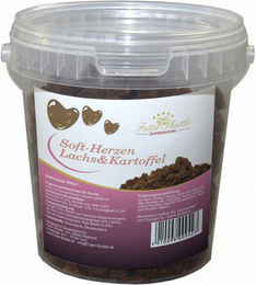 Futter Shuttle Hundeleckerlies Soft Herzen mit Lachs und Kartoffel getreidefrei 450g – Bild 1 von 2