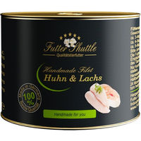 Produktbild von Futter Shuttle Katzen Nassfutter Filets Huhn und Lachs für Adult, getreidefrei, glutenfrei und laktosefrei, 140g Dose