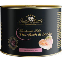 Produktbild von Futter Shuttle Katzen Nassfutter Filets Thunfisch und Lachs für Adult, getreidefrei, glutenfrei und laktosefrei, 140g Dose
