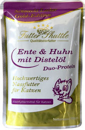 Produktbild von Futter Shuttle Katzen Nassfutter Gold Edition Ente und Huhn mit Distelöl getreidefrei