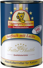 Produktbild von Futter Shuttle Katzen Nassfutter Seefisch mit Lachs und Lamm ohne Konservierungsstoffe und Zucker 400g Dose