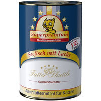 Produktbild von Futter Shuttle Katzen Nassfutter Seefisch mit Lachs und Lamm ohne Konservierungsstoffe und Zucker 400g Dose