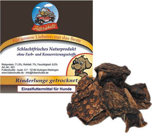 Produktbild von Futter Shuttle Rinderlunge Trockenfleisch für Hunde Monoprotein ohne Konservierungsstoffe 250g