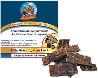 Produktbild von Futter Shuttle Trockenfleisch Hundesnack ohne Konservierungsstoffe und Zucker 250g