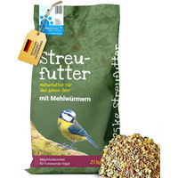 Produktbild von Futterbauer Vogelfutter Streufutter mit Mehlwürmern für Wildvögel 25 kg