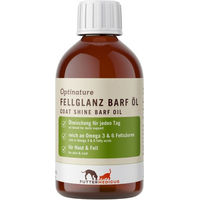 Produktbild von Futtermedicus Optinature Fellglanz Barf Öl zur Unterstützung von Haut, Fell, Nieren, Leber und Gelenken 250g
