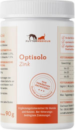 Futtermedicus Optisolo Zink Nahrungsergänzung und Mineralfutter als Pulver für Haut, Fell und Immunsystem für alle Altersstufen und Größen – Bild 1 von 1