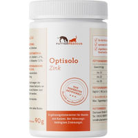 Produktbild von Futtermedicus Optisolo Zink Nahrungsergänzung und Mineralfutter als Pulver für Haut, Fell und Immunsystem für alle Altersstufen und Größen