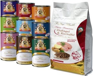 Produktbild von Futtershuttle Sparpaket Hund Geflügel Trocken- und Nassfutter für Haut und Fell