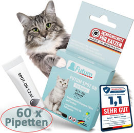 FUTUM Spot-On Repellent-Mittel gegen Flöhe und Zecken für Katzen ab der 16. Lebenswoche 60x1,2ml - 72 ml – Bild 1 von 3