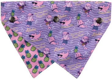 Produktbild von FuzzYard Bandana Aloha Dolphins Halstuch für Hunde aus Polyester in Lila Bunt Größe L