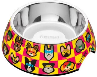 Produktbild von FuzzYard Doggoforce Futternapf aus Edelstahl für Hunde in Gelb Bunt