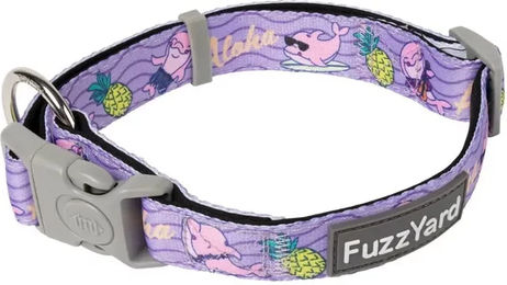 Produktbild von FuzzYard Hundehalsband Aloha Dolphins aus Neopren Lila Größe L wasserabweisend