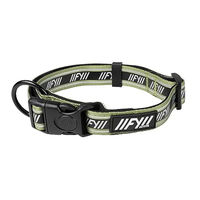 Produktbild von FuzzYard Hundehalsband aus Nylon mit reflektierendem Aufdruck für hohe Sichtbarkeit Khaki Größe S