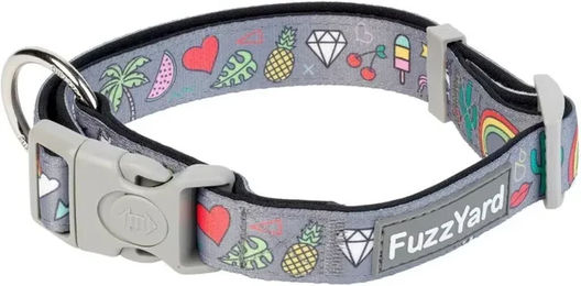 Produktbild von FuzzYard Hundehalsband Coachella aus Neopren wasserabweisend Grau Bunt Größe S