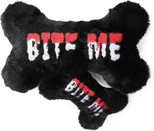 Produktbild von FuzzYard Hundespielzeug Bite Me Bone Quietschspielzeug aus Polyester Schwarz Größe S