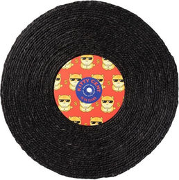 FuzzYard Record Cat Scratcher Kitty Cent Kratzmatte aus Sisal Schwarz Klein – Bild 1 von 2