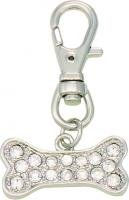 FWF Halsband mit Strass Knochen Anhänger in Silber – Bild 1 von 1