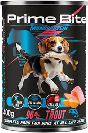 Produktbild von GAME DOG Prime Bite Forelle mit Süßkartoffel Nassfutter für Hunde jeden Alters 400g