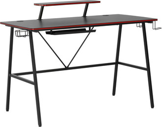 Produktbild von Gamingtisch mit Displayständer, Getränkehalter und Aufbewahrungshaken