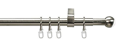 Produktbild von Gardinenstange, Stilgarnitur, Komplettgarnitur - Kugel 130-240 cm ausziehbar, edelstahl-optik