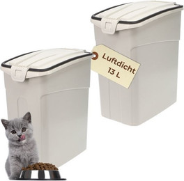 Produktbild von GarPet 2x Futtertonne luftdicht mit Deckel 13L - 2 x 13 l