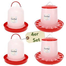 Produktbild von GarPet Futterspender 4er-Set Hühner Futterautomat und Tränke