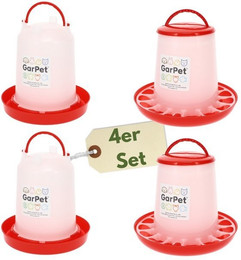 Produktbild von GarPet Futterspender 4er-Set Hühnertränke & Futterautomat