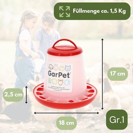 Produktbild von GarPet Futterspender Futterautomat Hühner Geflügel Futterspender