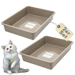 Produktbild von GarPet Katzentoilette 2x Katzenklo Katzentoilette Katzen Schalentoilette Toilette Doppelpack