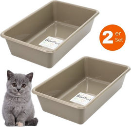 GarPet Katzentoilette 2x Katzenklo Katzentoilette Kitten Katzen Schalentoilette Doppelpack – Bild 1 von 5