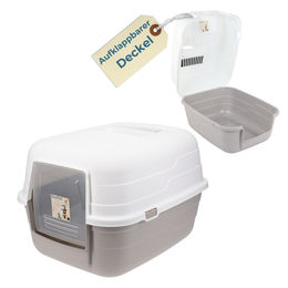 GarPet Katzentoilette mit Deckel und Aktivkohlefilter grau – Bild 1 von 6