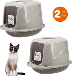 Produktbild von GarPet Katzentoilette XXL mit Deckel und Aktivkohlefilter Doppelpack