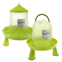 GarPet Wasserspender Geflügel Futterautomat und Tränke Set mit Füßen Hühner Wasser Tränke – Bild 1 von 8