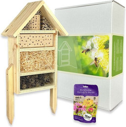 Produktbild von gartenetage Insektenhotel Geschenkset mit Saatgutmischung