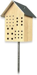 gartenetage Insektenhotel Wildbienenhotel mit Metalldach, Naturbelassenes, massives Insektenhaus/Nisthilfe & Artenschutz – Bild 1 von 5