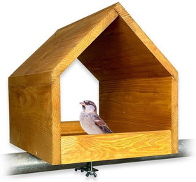 Produktbild von gartenetage Vogelhaus Balkon-Vogelfutterhaus aus massivem Kiefernholz mit Balkonhalterung, wetterfestes Futterhaus für Wildvögel, Meisen & Rotkehlchen