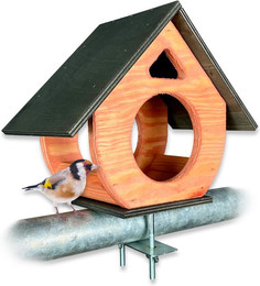 Produktbild von gartenetage Vogelhaus Balkon-Vogelhäuschen aus wetterfestem Natur-Holz,